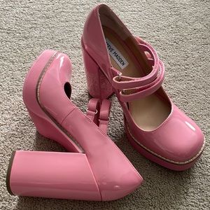 Pink Steve Madden patent Mary Janes